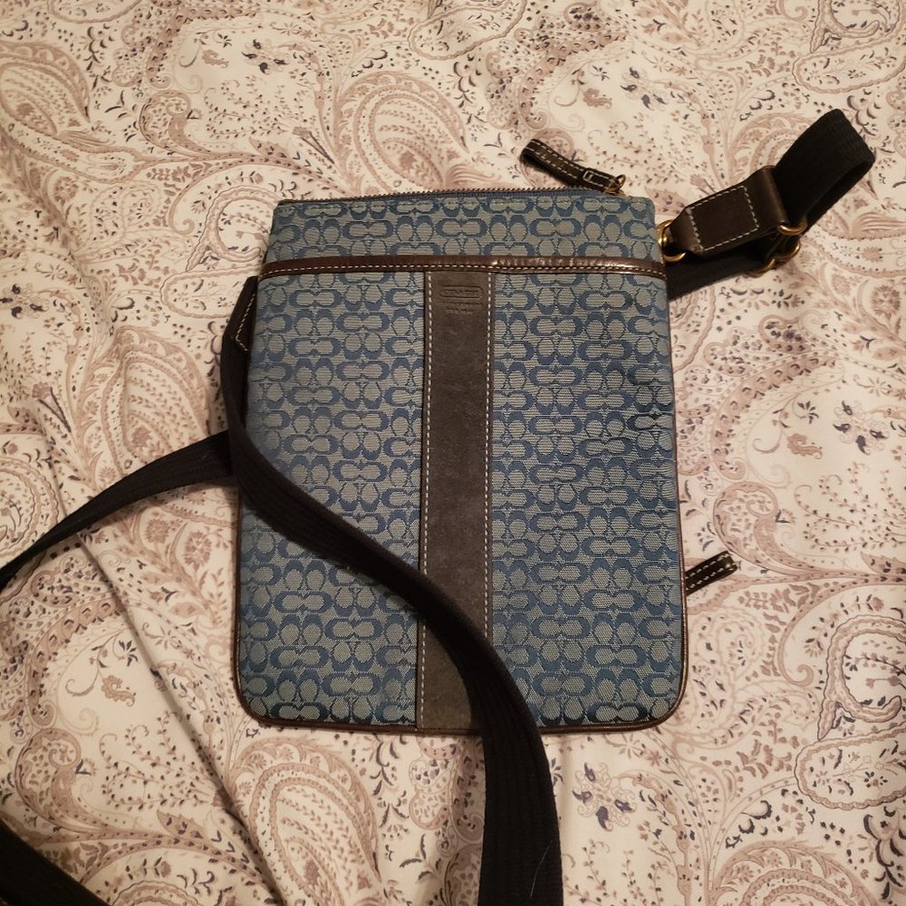 Blue coach signature swing purse